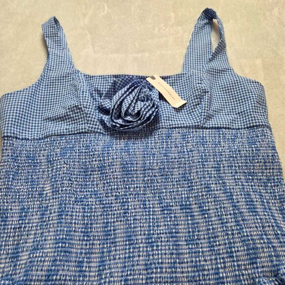 New L Anthropologie x Maeve smocked rosette drop-waist mini dress - Picture 4 of 11